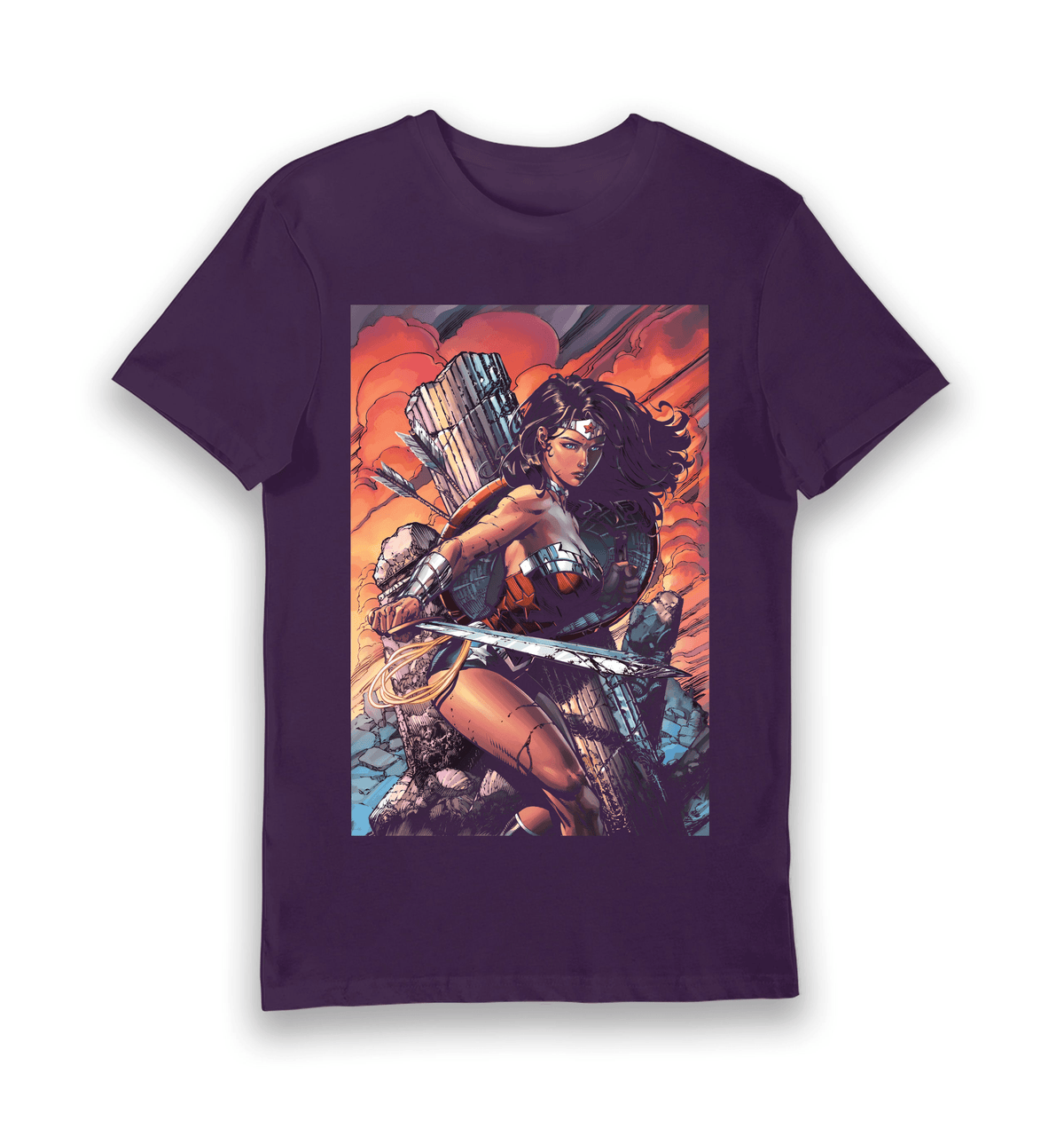 Purple Printed T-shirt Front