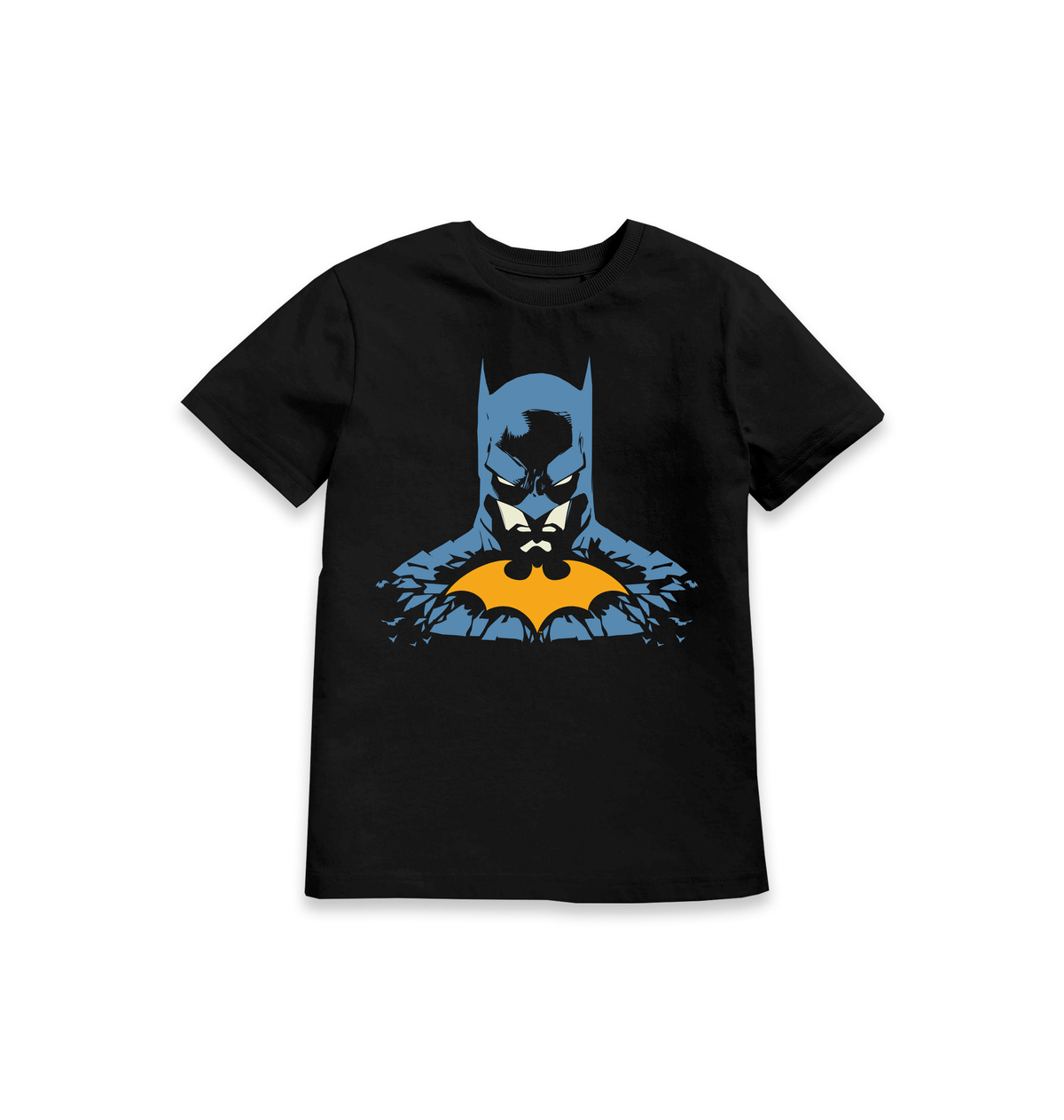 Black Printed Kids T-Shirt Front