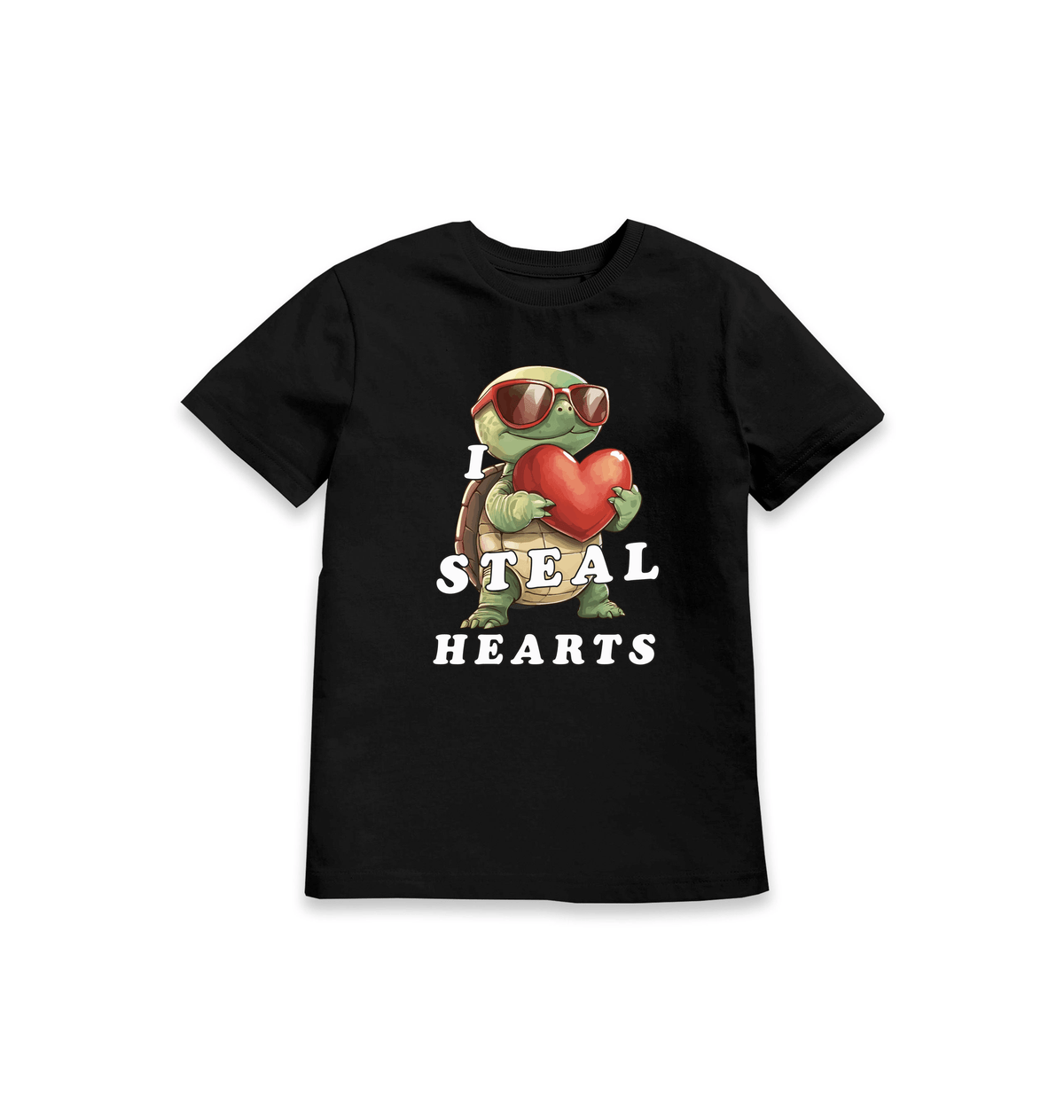 Black Printed Kids T-Shirt Front