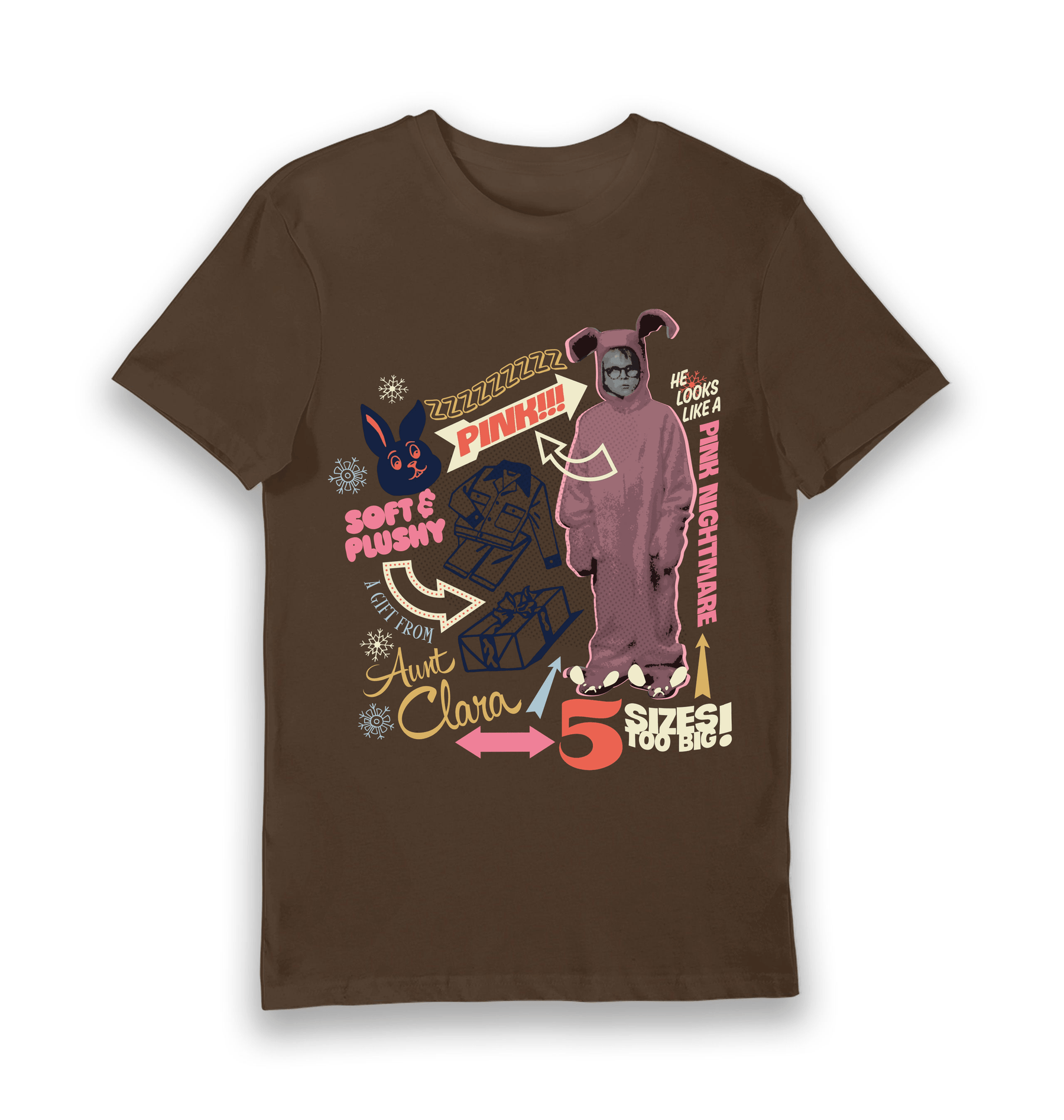 Brown Printed T-shirt Front