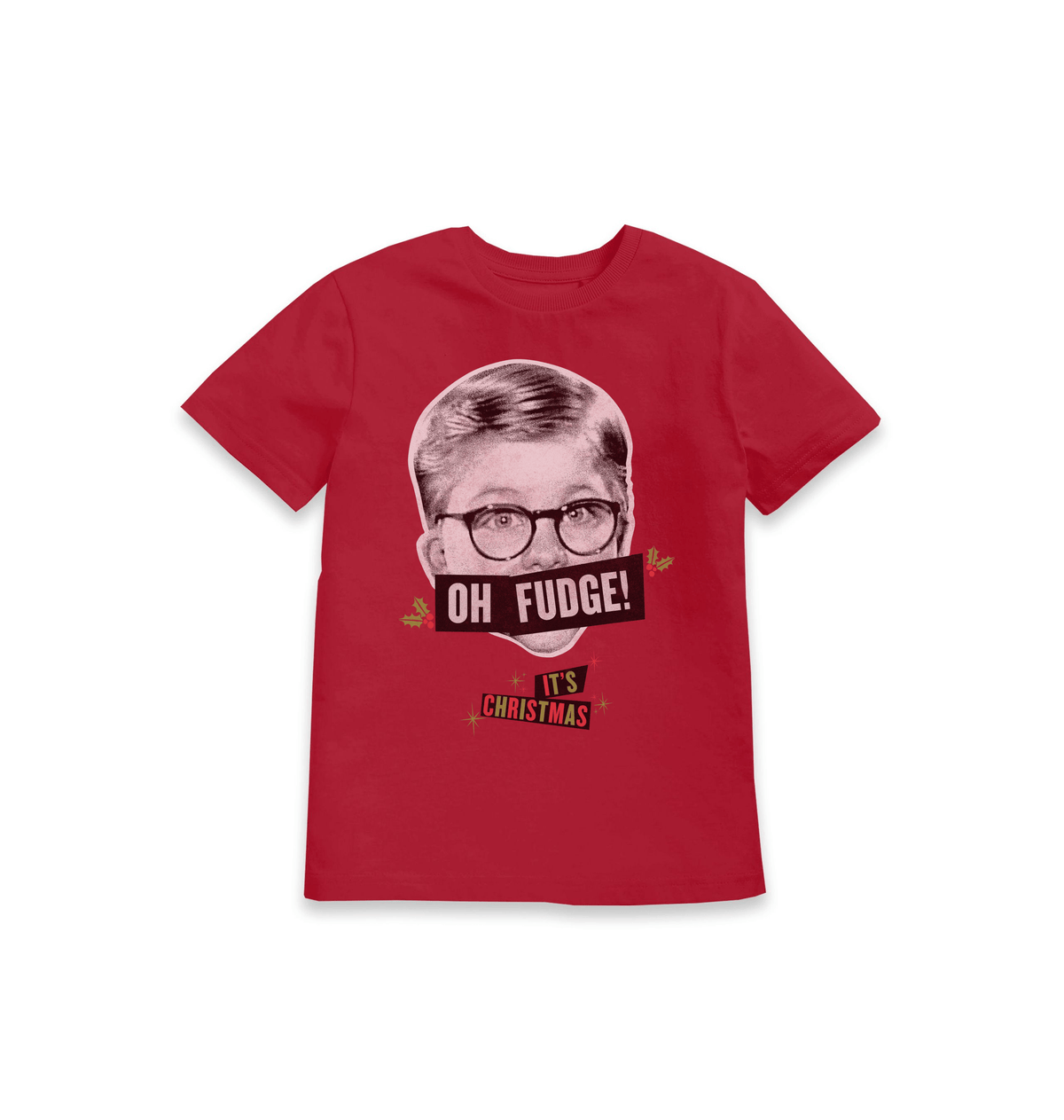 Red Printed Kids T-Shirt Front