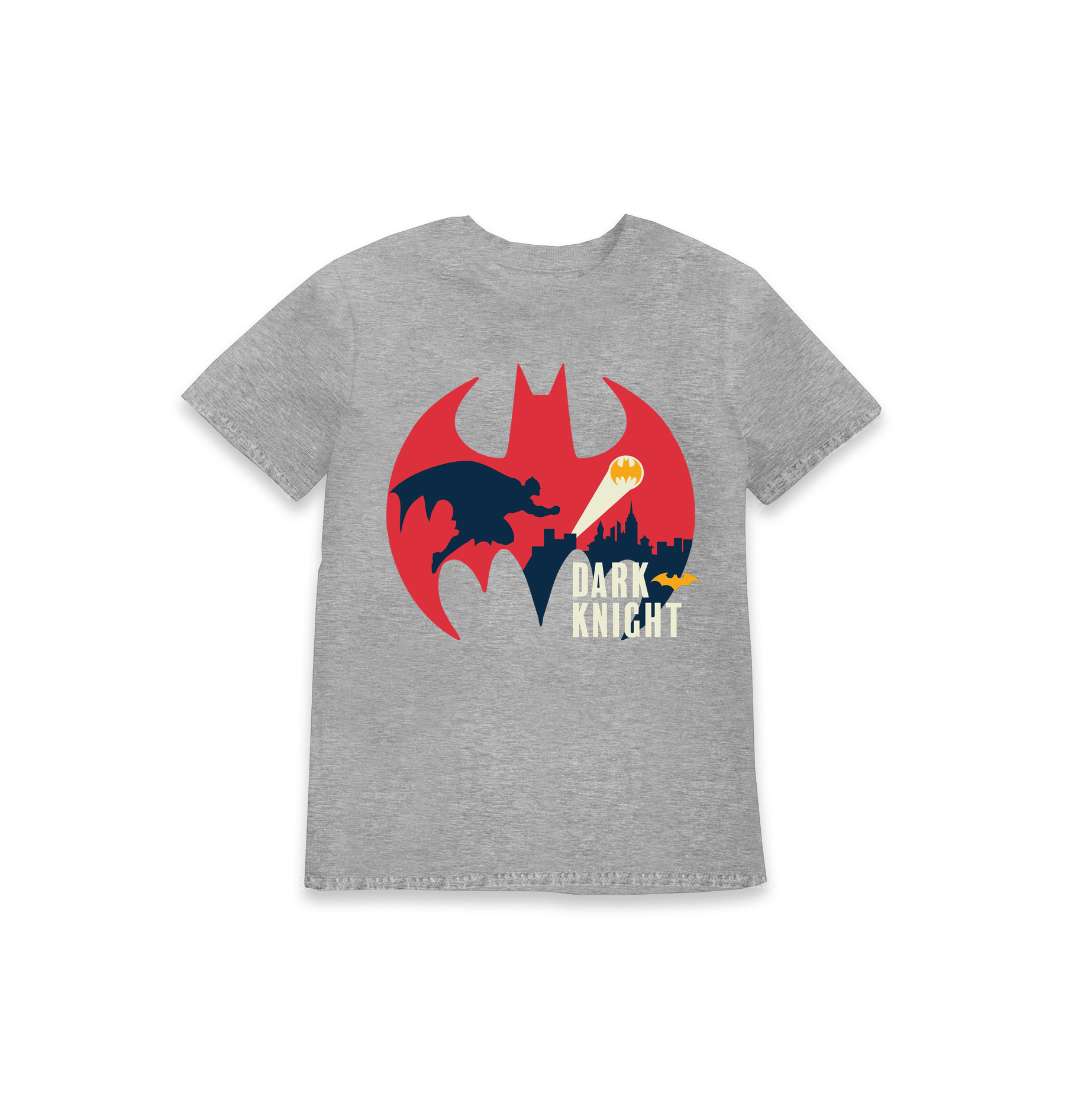 Grey Marl Printed Kids T-Shirt Front
