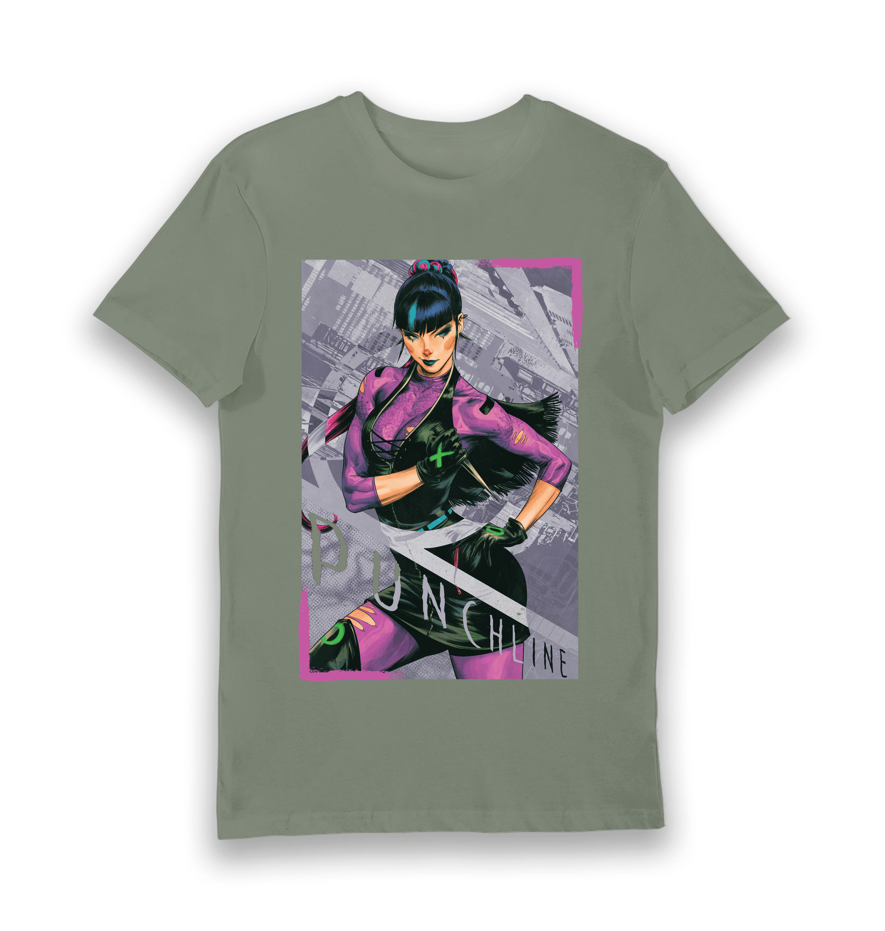 Khaki Printed T-shirt Front