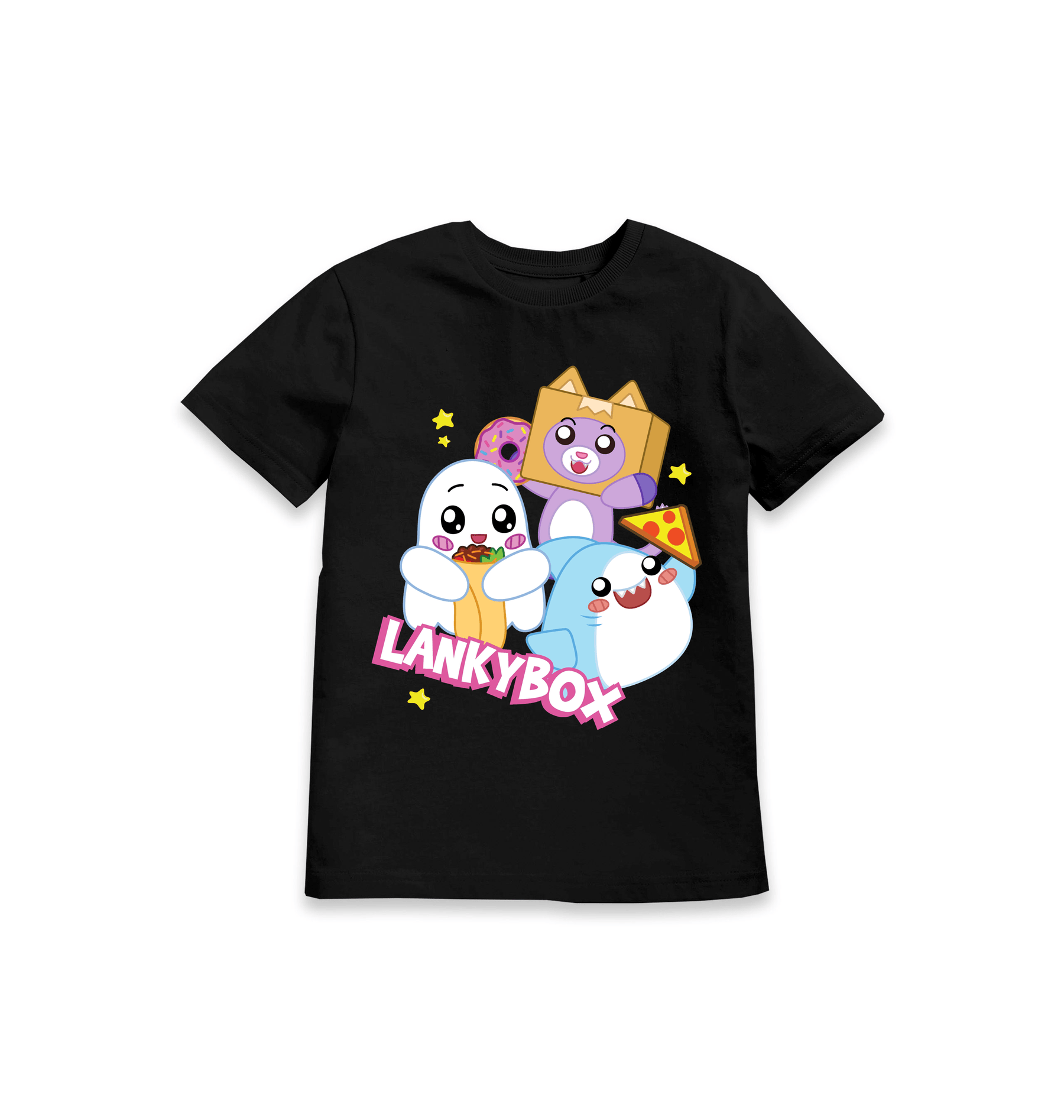 Black Printed Kids T-Shirt Front