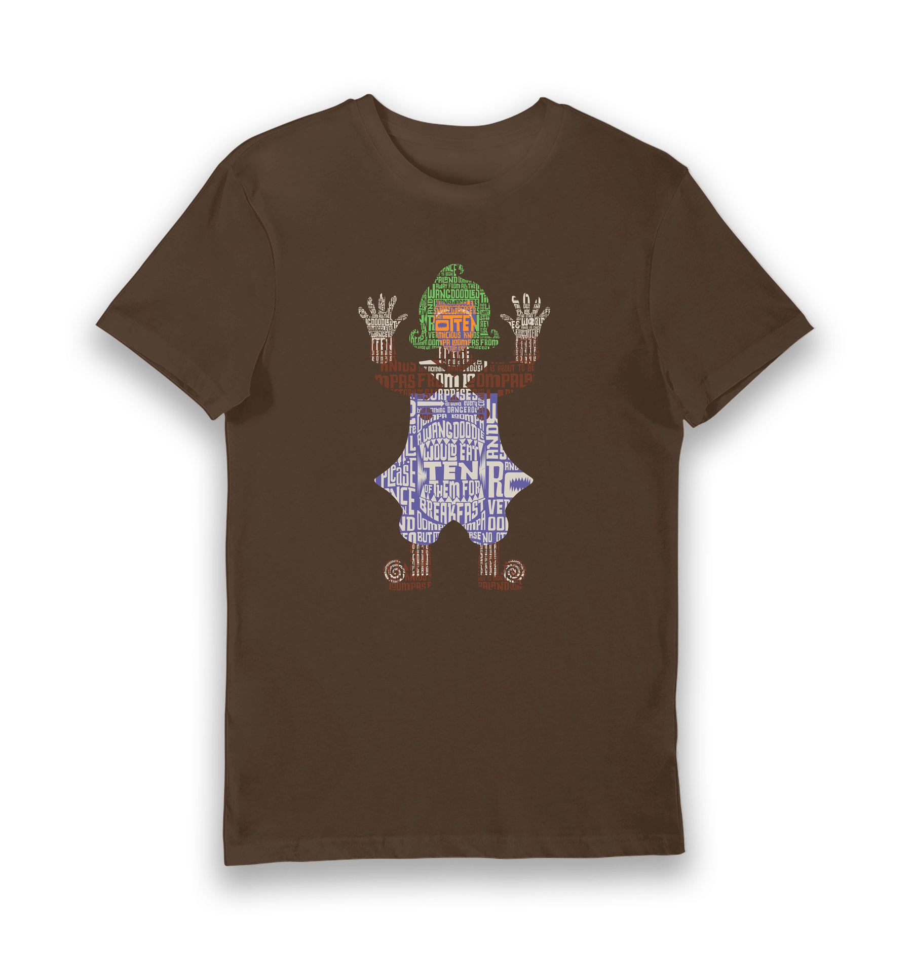 Brown Printed T-shirt Front
