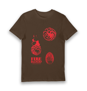 Brown Printed T-shirt Front