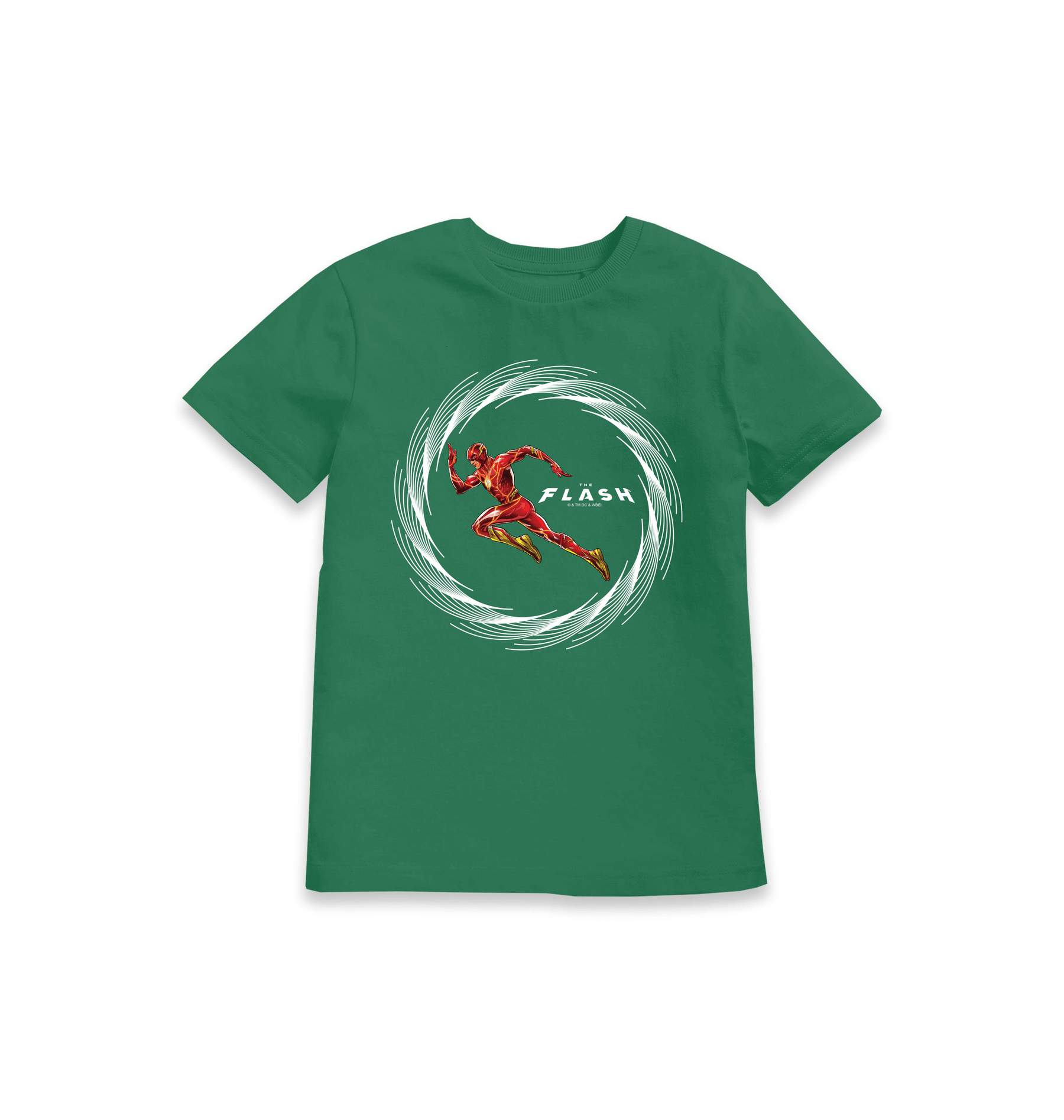 Green Printed Kids T-Shirt Front