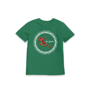 Green Printed Kids T-Shirt Front