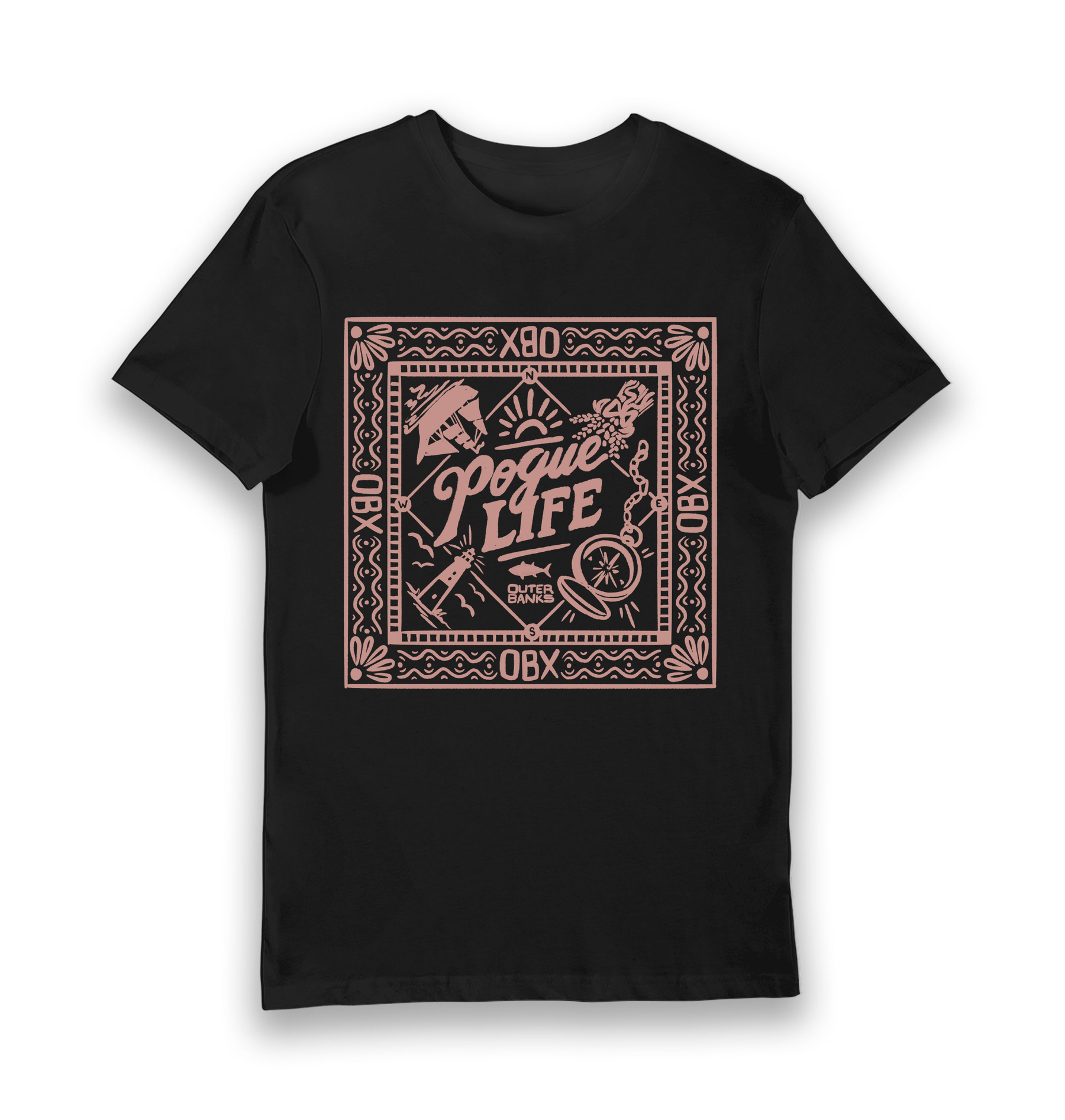 Black Printed T-shirt Front