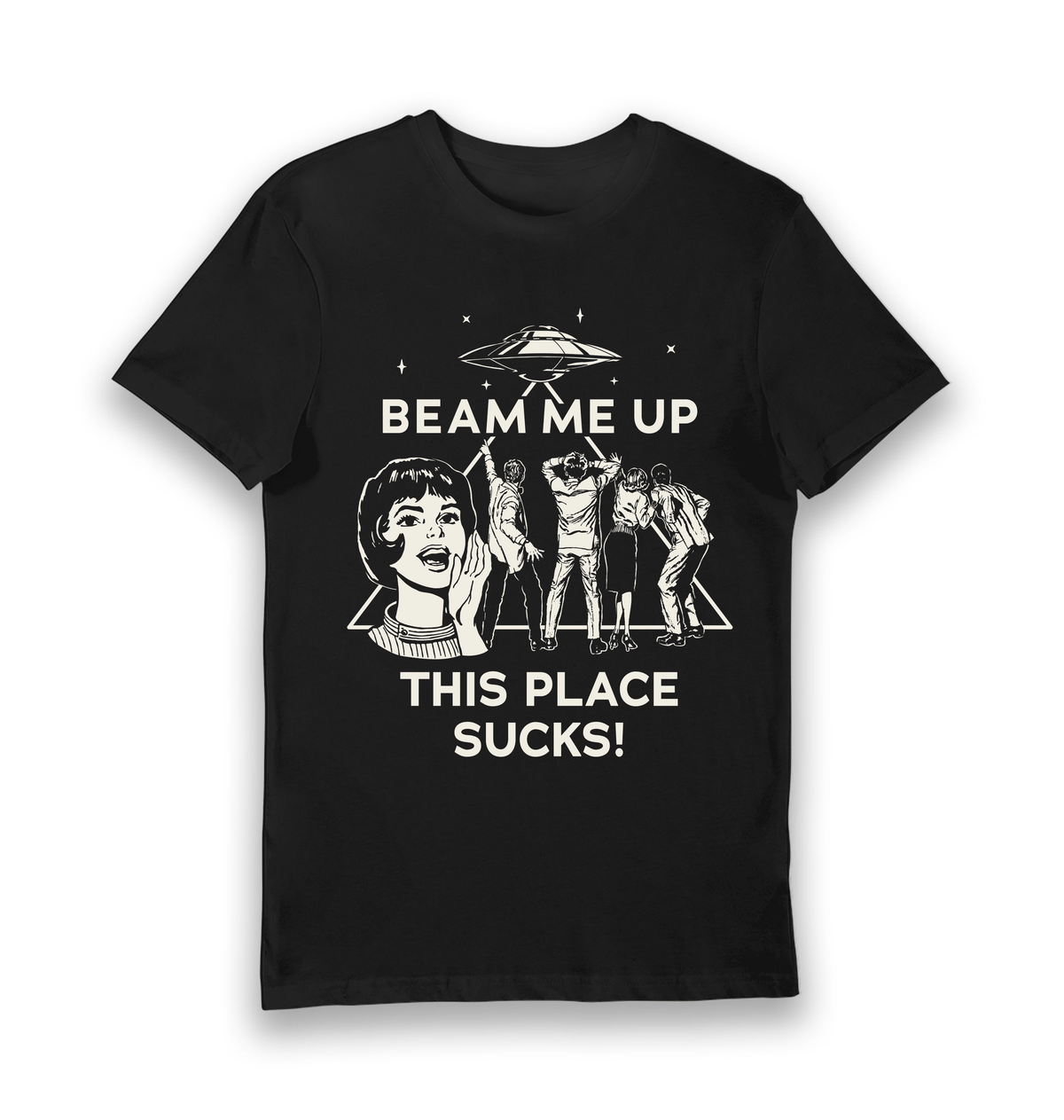 Black Printed T-shirt Front