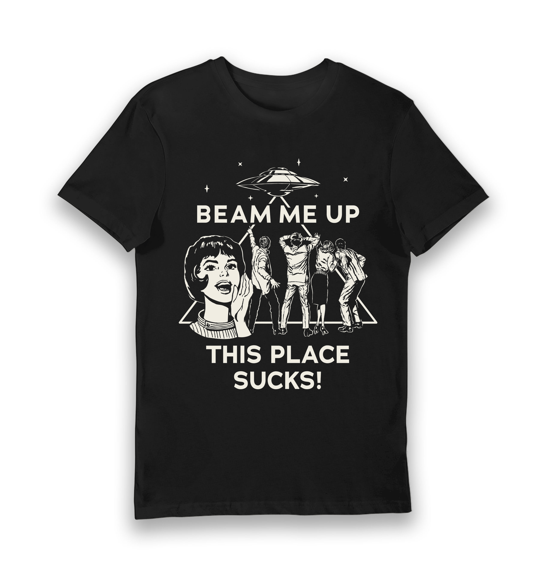 Black Printed T-shirt Front