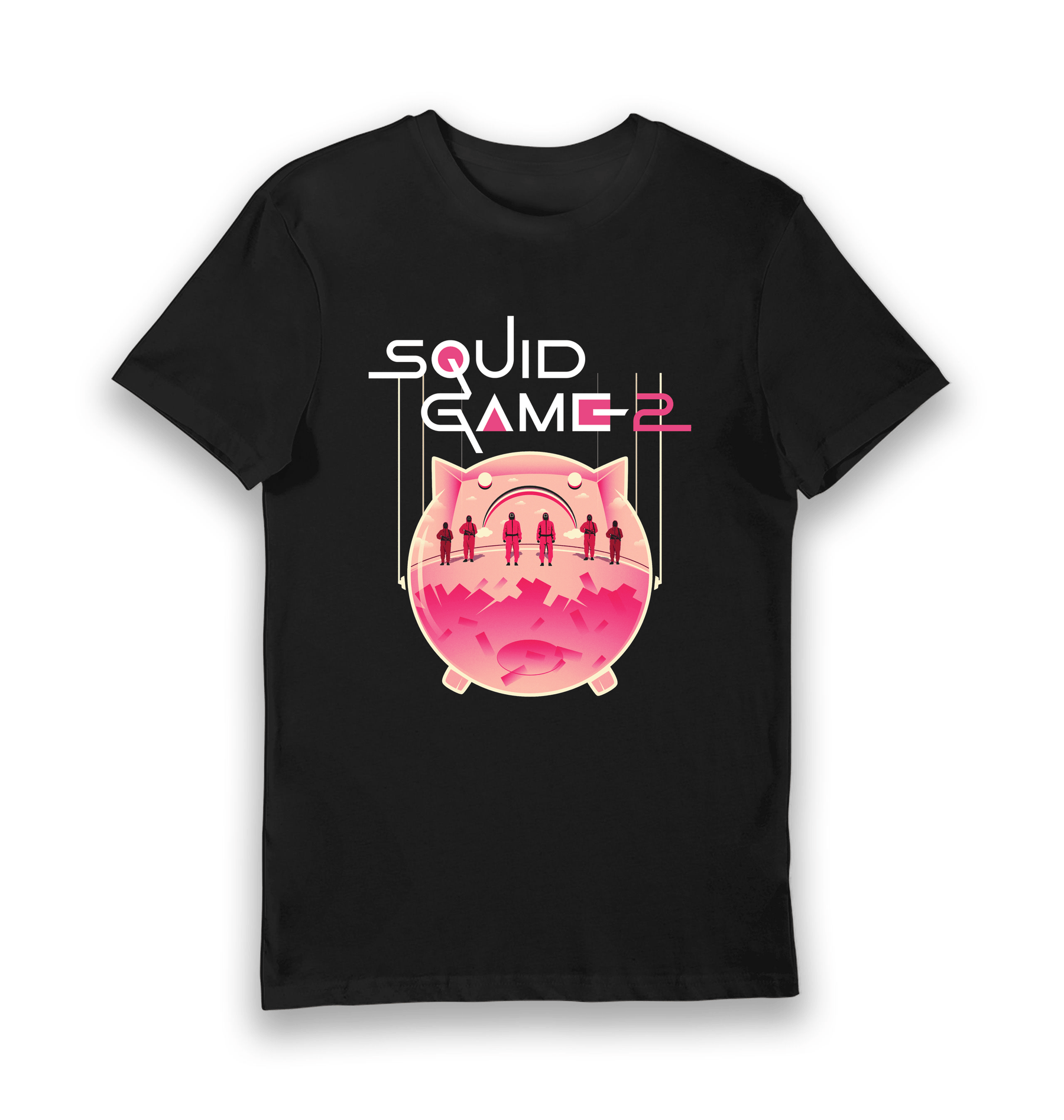 Black Printed T-shirt Front