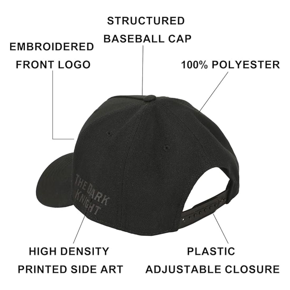 Bioworld Batman Baseball Snapback Cap with Logo - Official Licensed DC Comics Merch