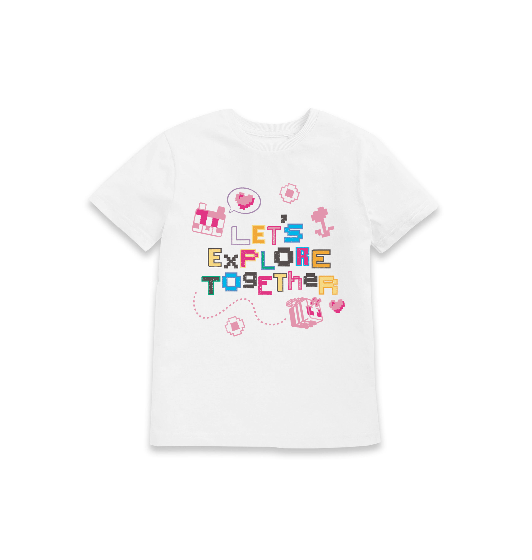 White Printed Kids T-Shirt Front
