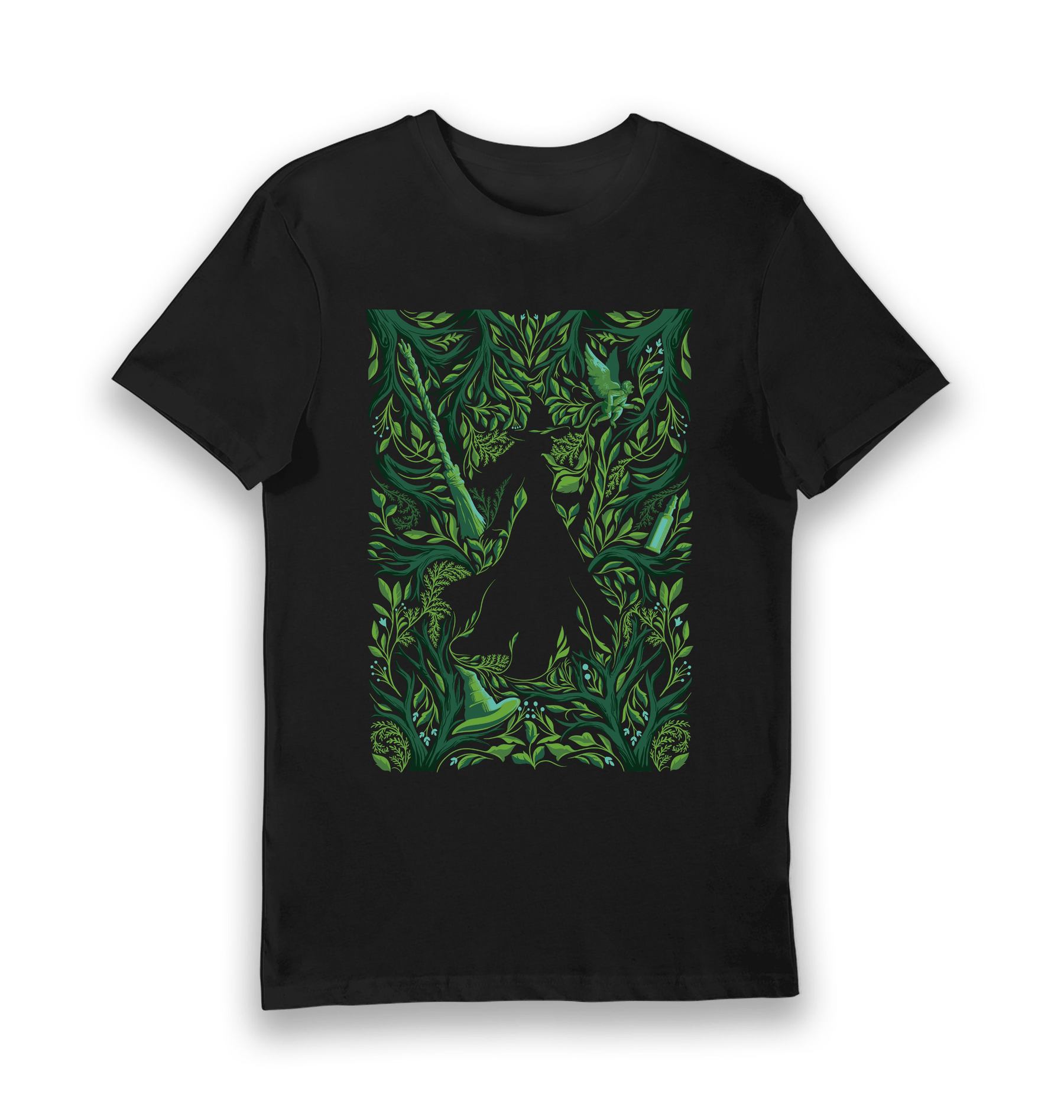 Black Printed T-shirt Front