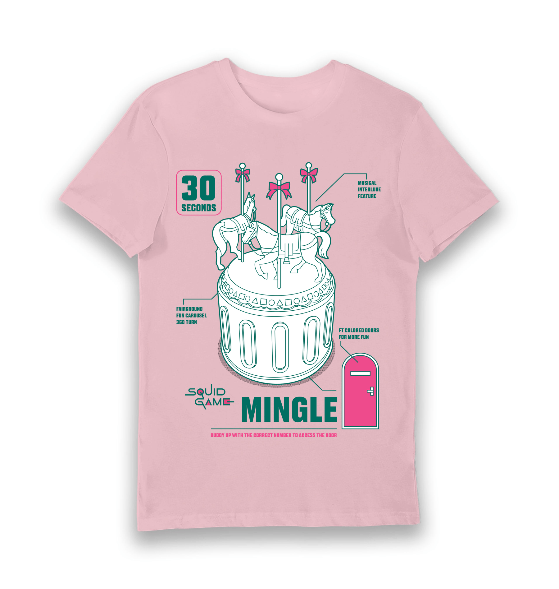 Pink Printed T-shirt Front