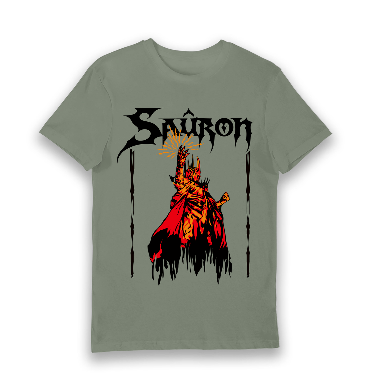 Khaki Printed T-shirt Front