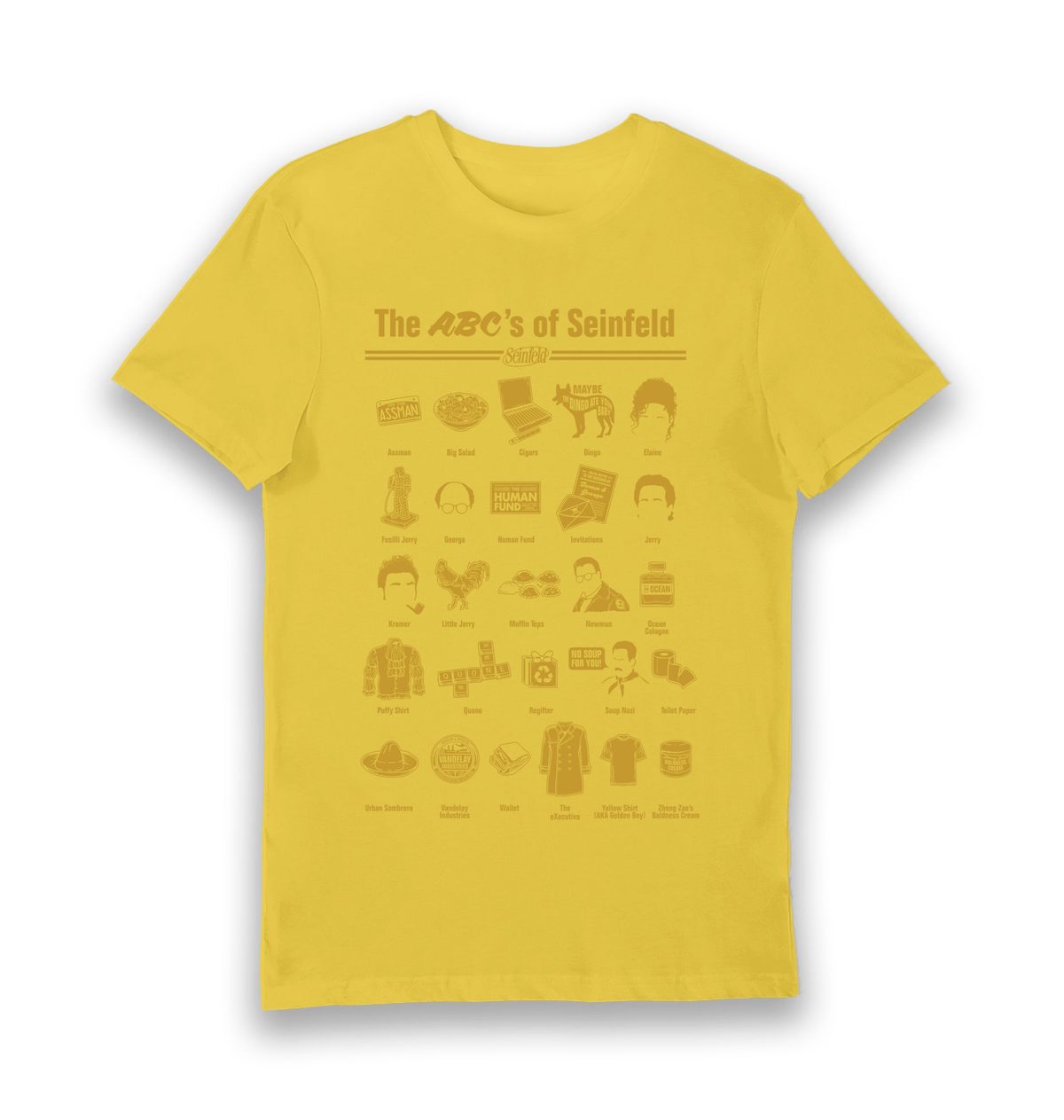 Yellow Printed T-shirt Front