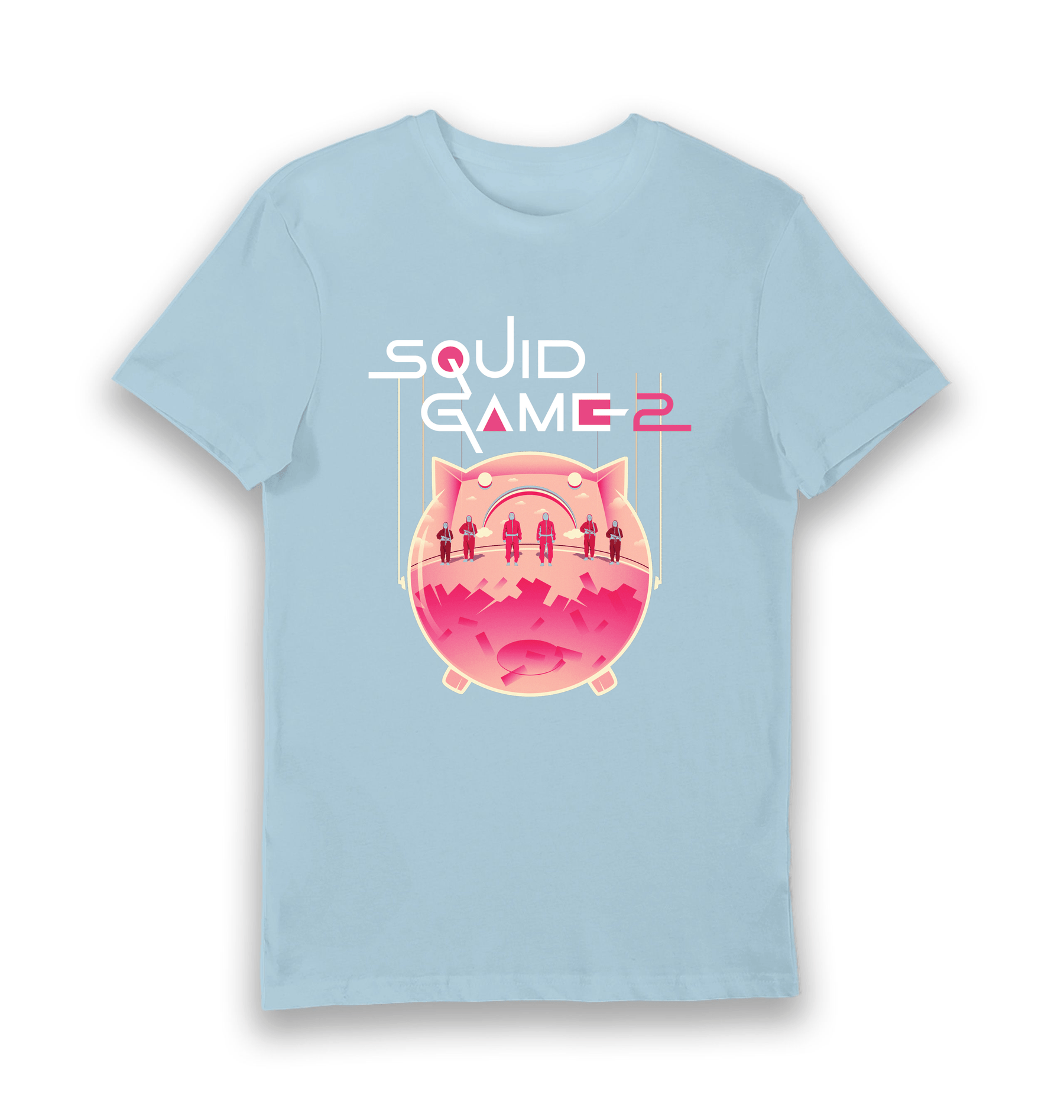 Light Blue Printed T-shirt Front