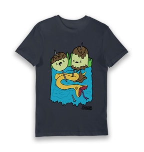 Navy Printed T-shirt Front