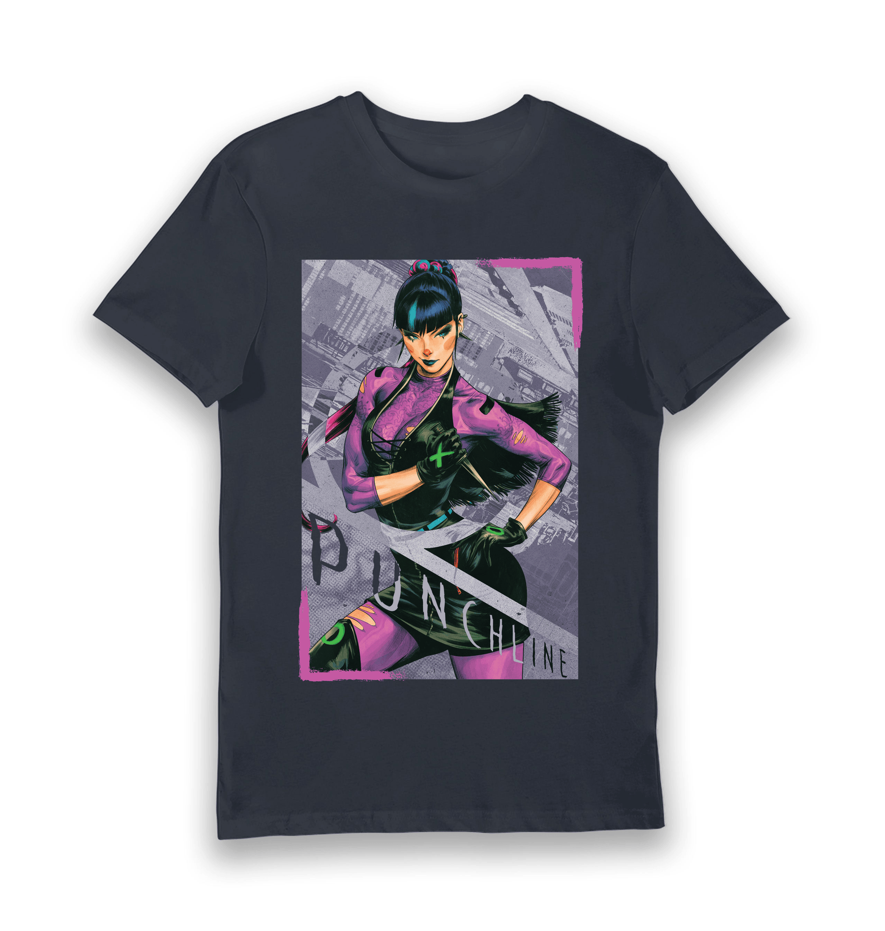 Navy Printed T-shirt Front