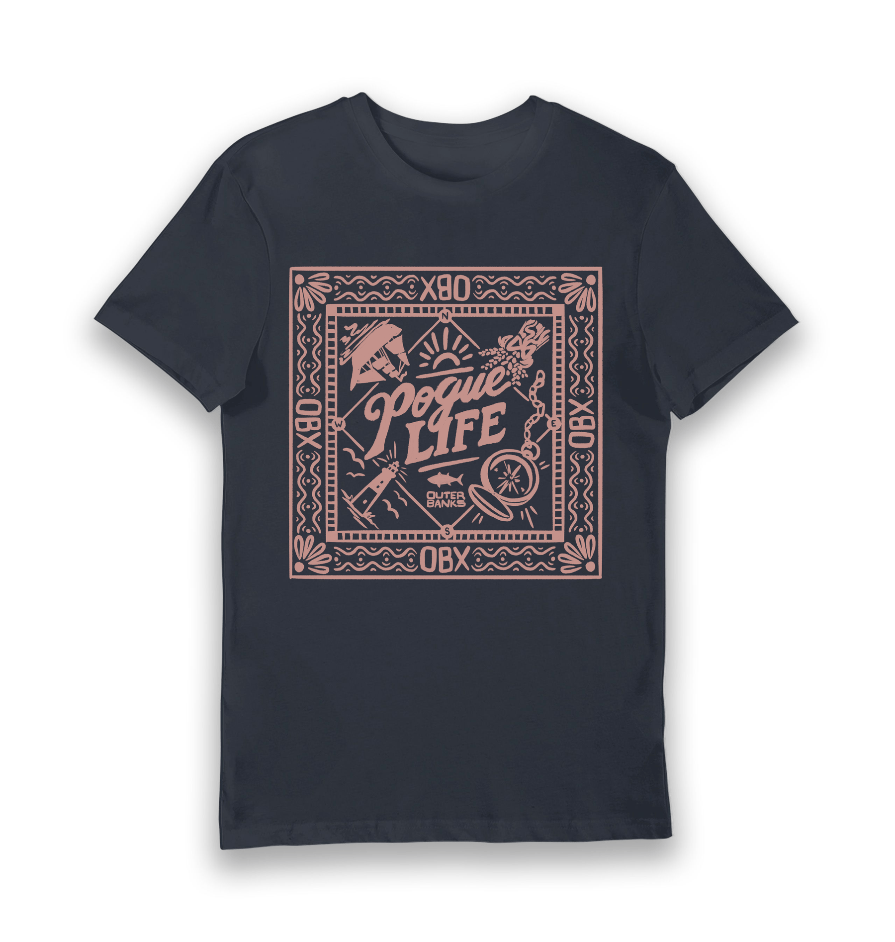 Navy Printed T-shirt Front