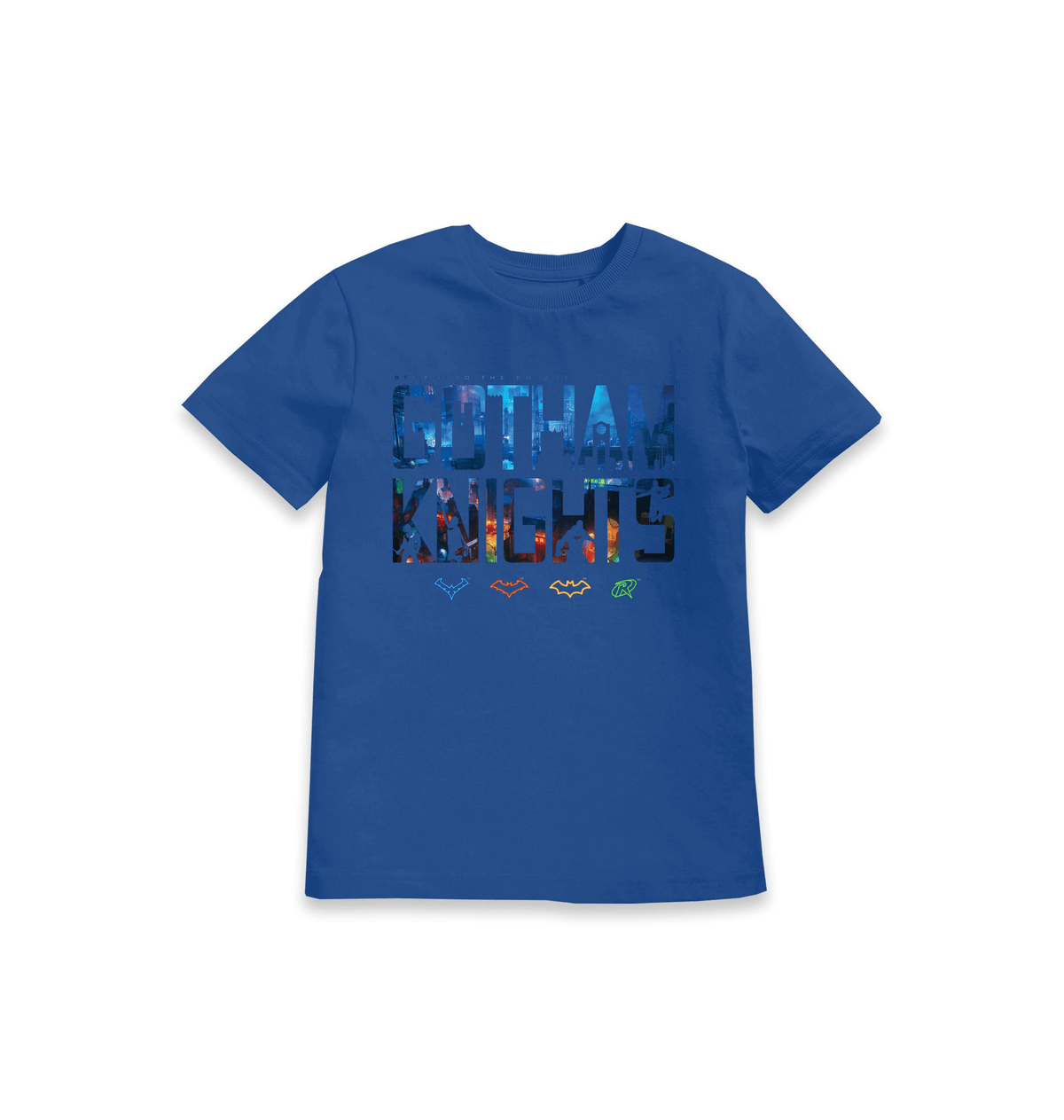 Blue Printed Kids T-Shirt Front