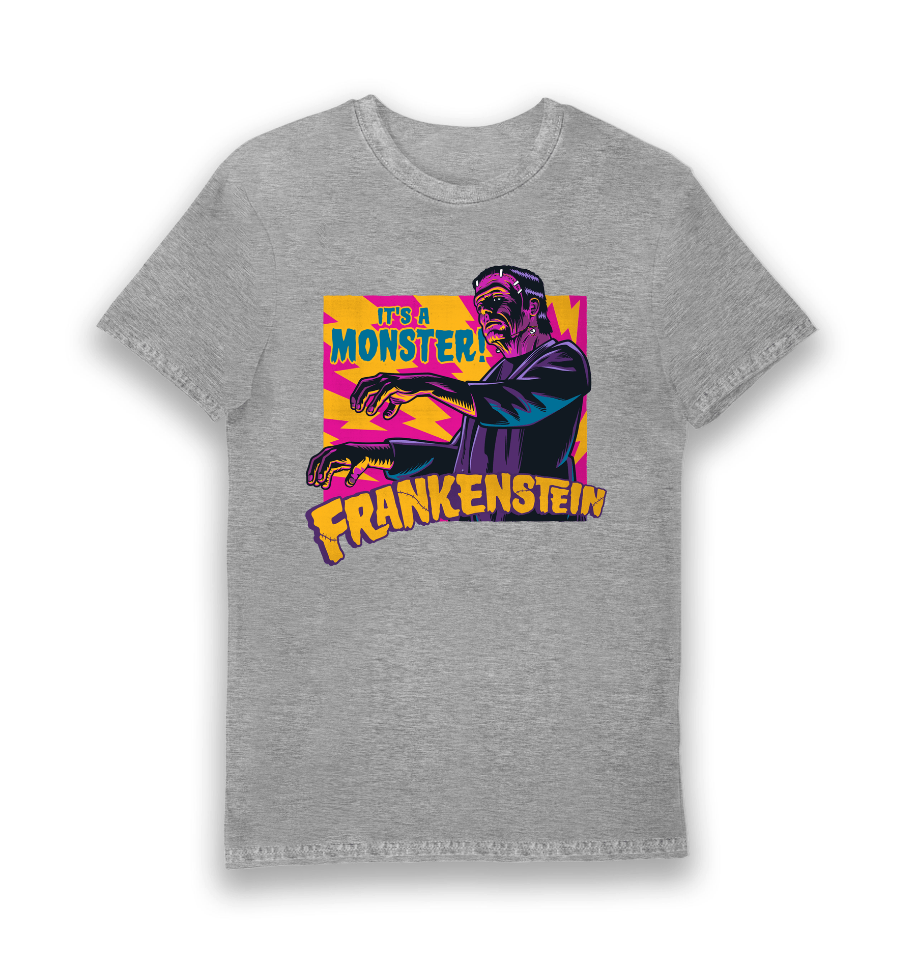 Sports Grey Printed T-shirt Front