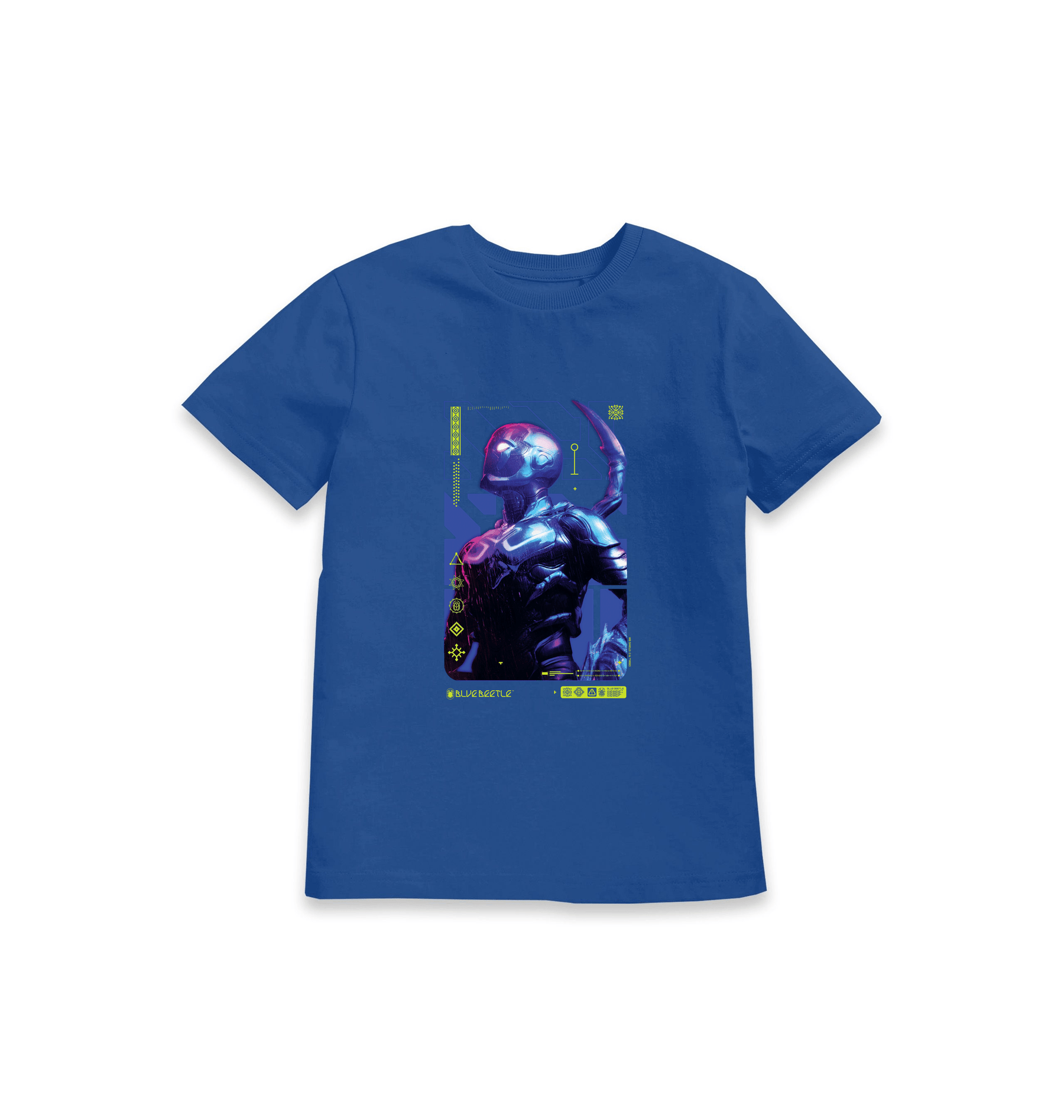 Blue Printed Kids T-Shirt Front