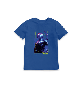 Blue Printed Kids T-Shirt Front