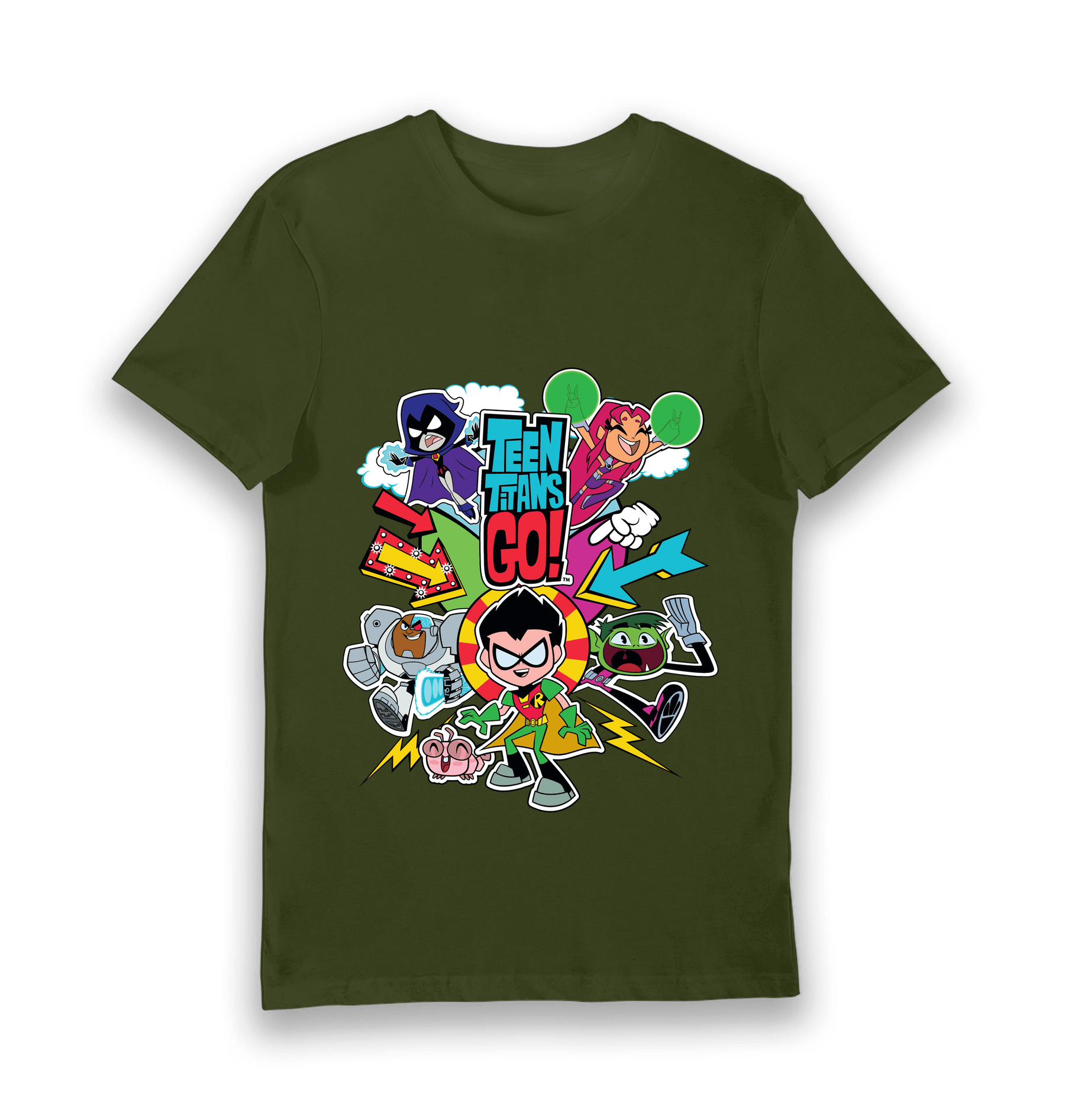 Forest Green Printed T-shirt Front