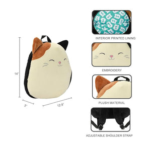 Squishmallows 3D Cam The Cat 14 inch Plush Mini Backpack, Pink, Taglia unica
