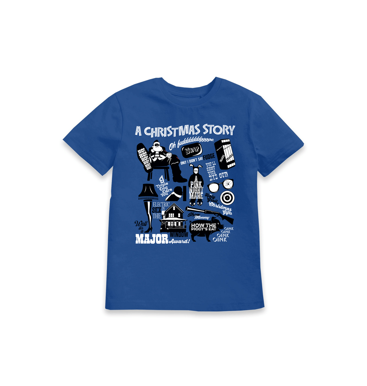 Blue Printed Kids T-Shirt Front