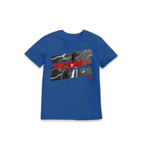 Blue Printed Kids T-Shirt Front