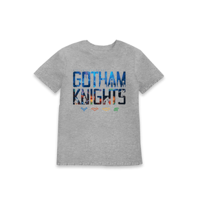Grey Marl Printed Kids T-Shirt Front