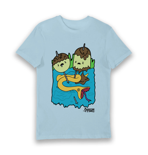 Light Blue Printed T-shirt Front