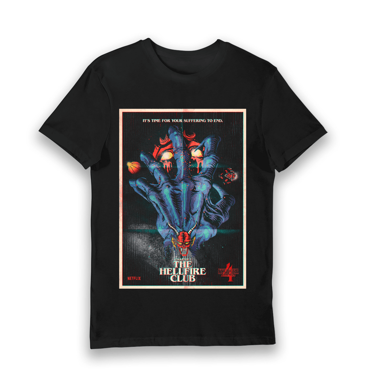 Black Printed T-shirt Front