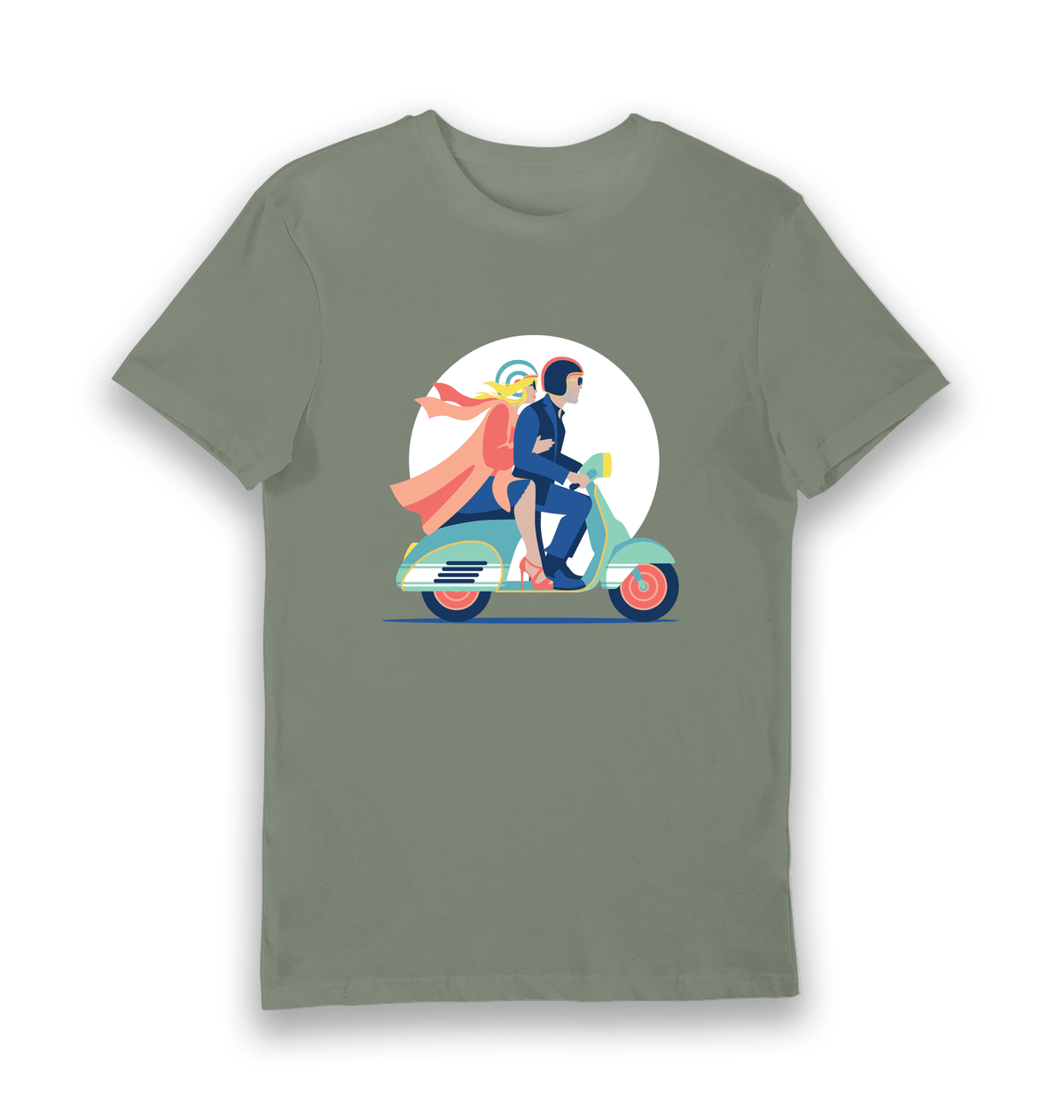 Khaki Printed T-shirt Front