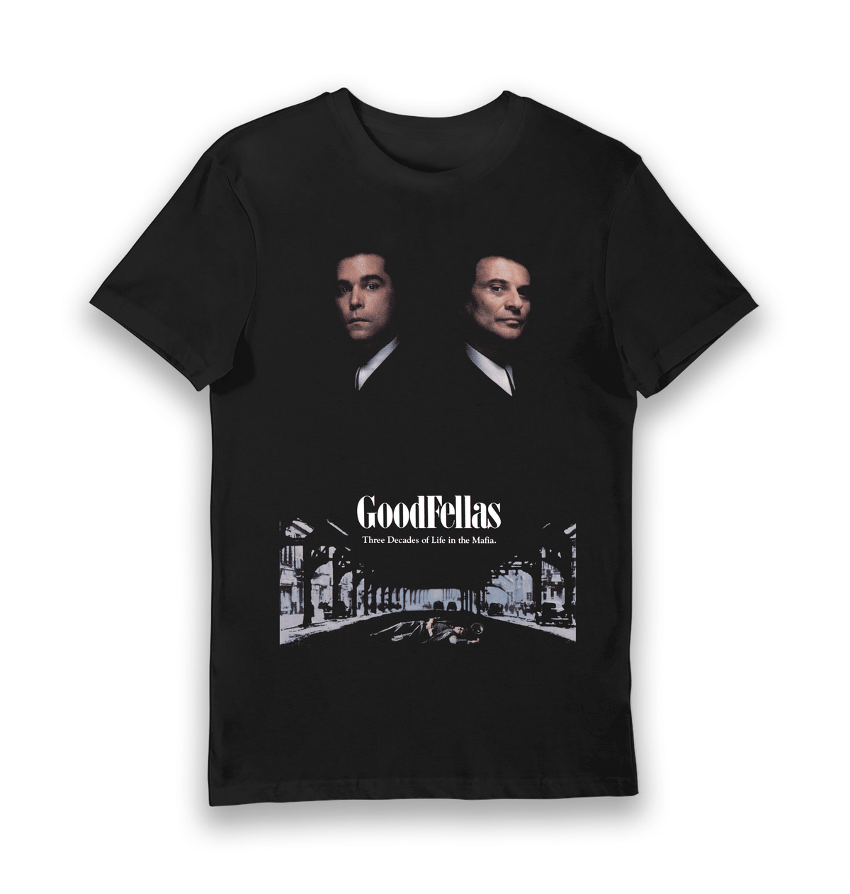 Black Printed T-shirt Front