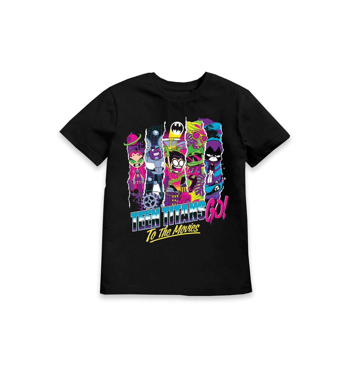 Black Printed Kids T-Shirt Front