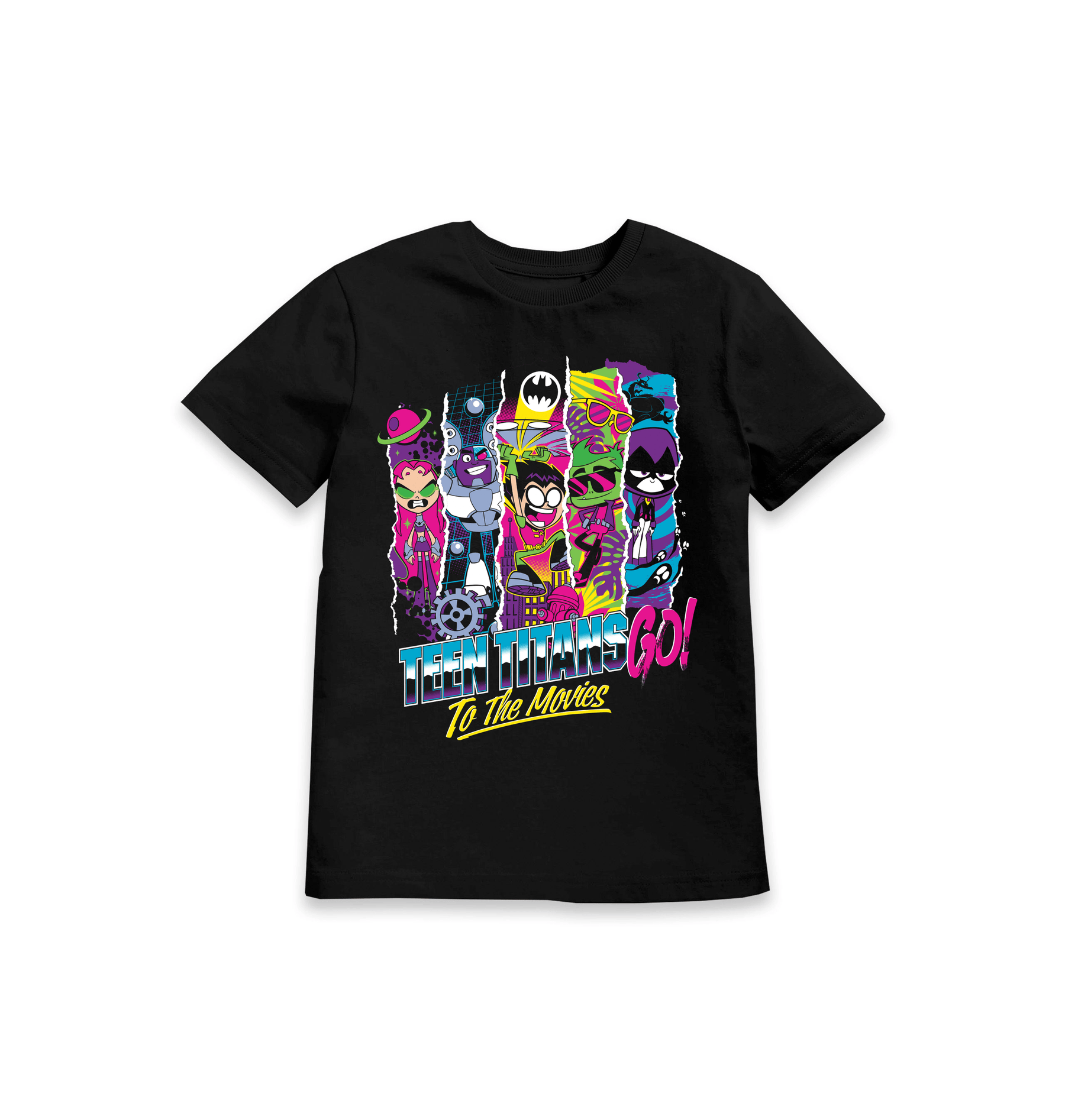 Black Printed Kids T-Shirt Front