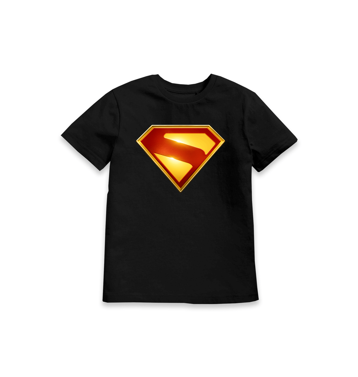Black Printed Kids T-Shirt Front