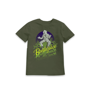 Khaki Printed Kids T-Shirt Front
