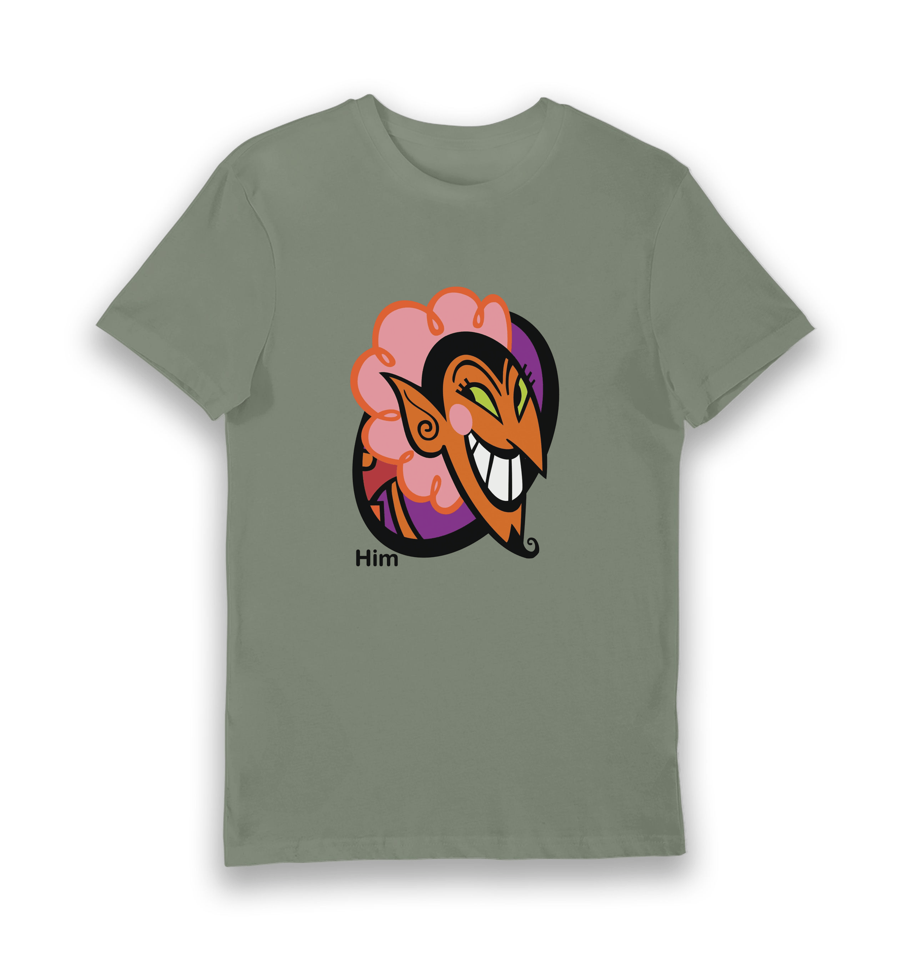 Khaki Printed T-shirt Front