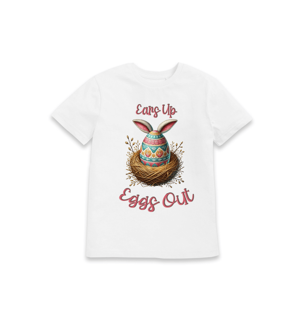 White Printed Kids T-Shirt Front