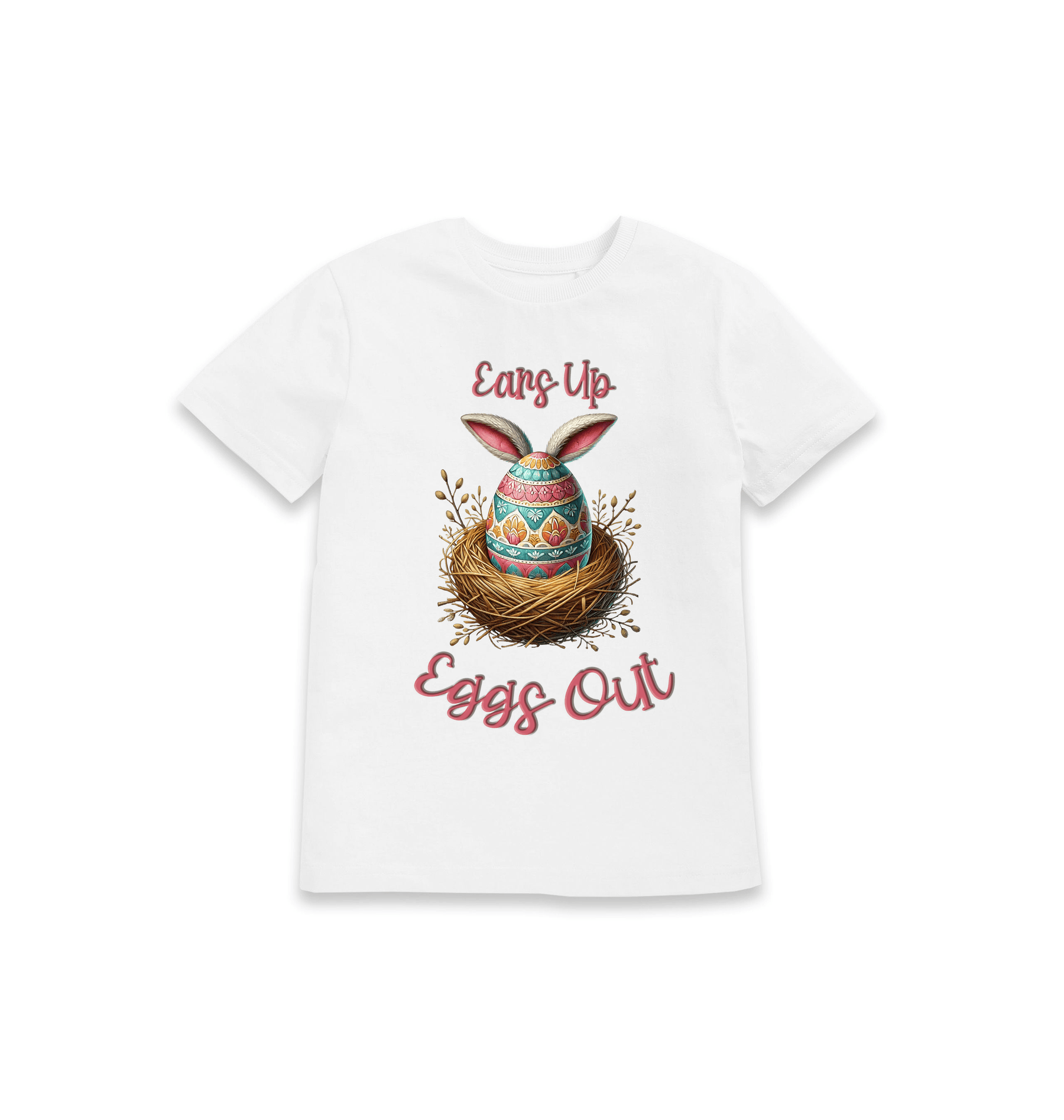 White Printed Kids T-Shirt Front