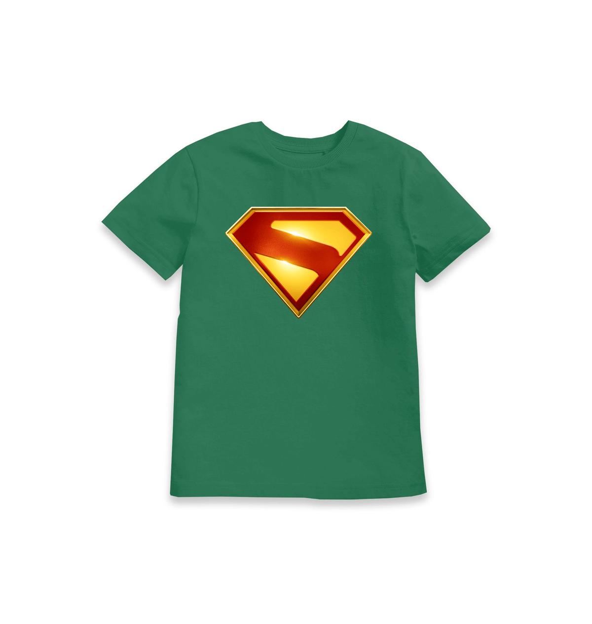 Green Printed Kids T-Shirt Front