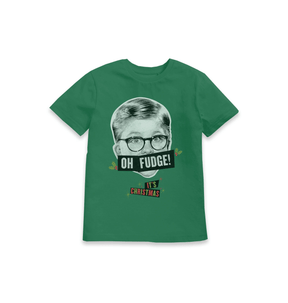 Green Printed Kids T-Shirt Front