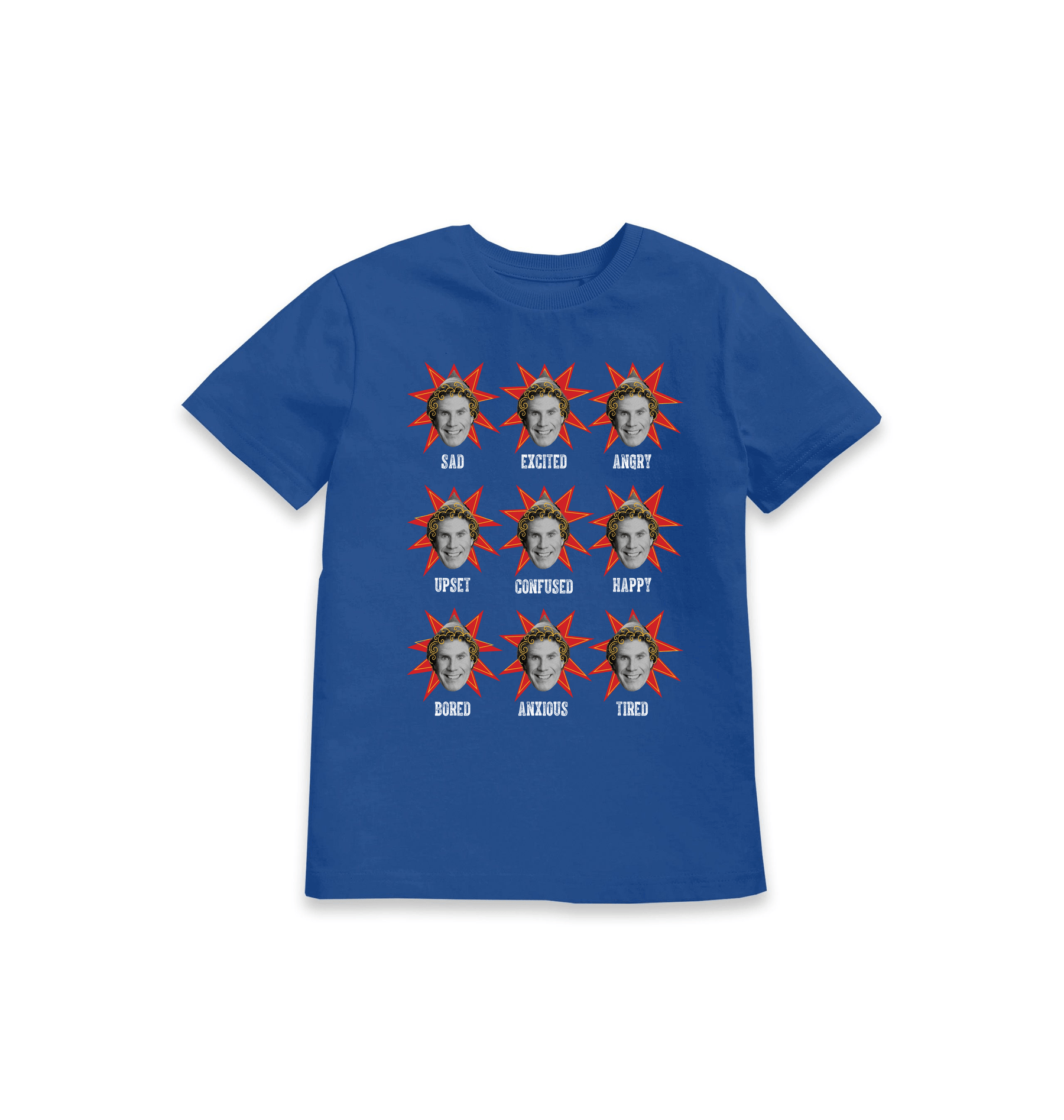 Blue Printed Kids T-Shirt Front