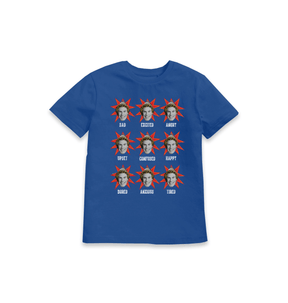 Blue Printed Kids T-Shirt Front